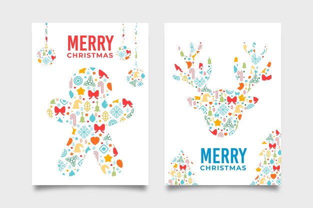 Рождественский постер шаблон с красочными геометрическими фигурами
