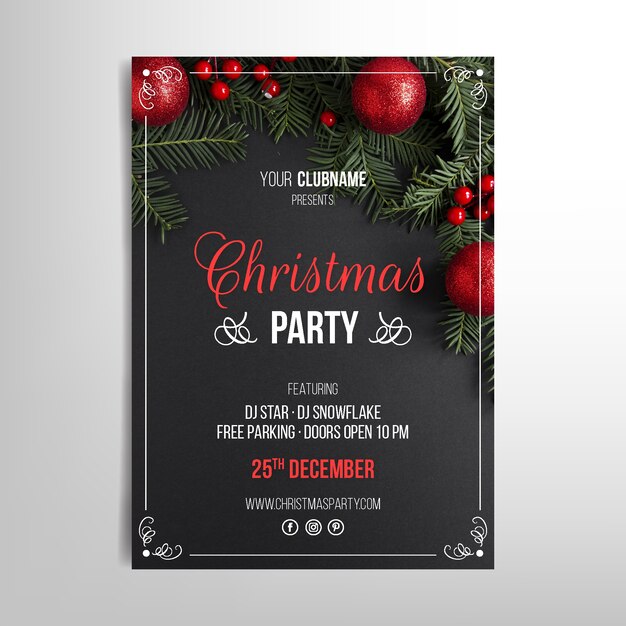 Christmas poster template with photo
