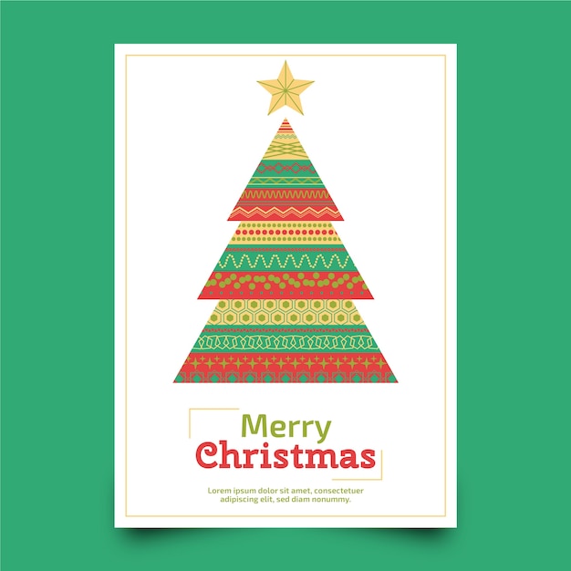 Free vector christmas poster with colorful geometric shapes template