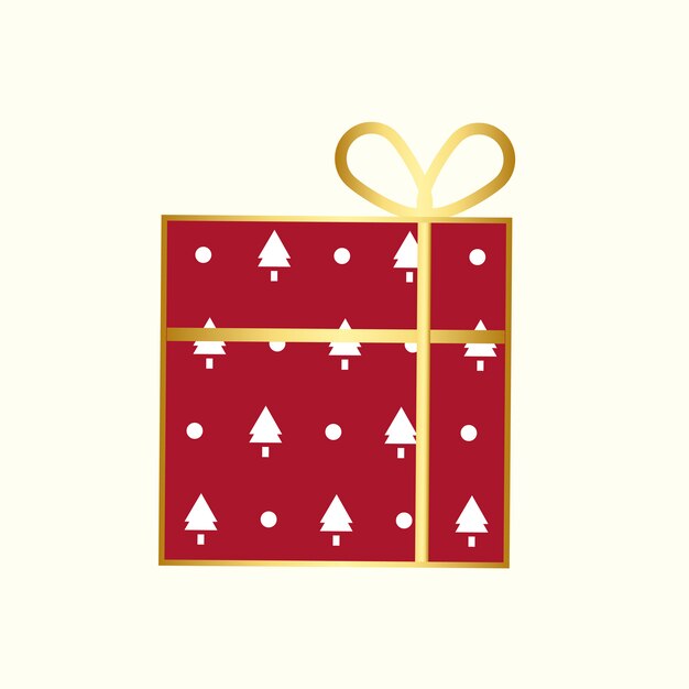 Christmas present with a golden ribbon vector