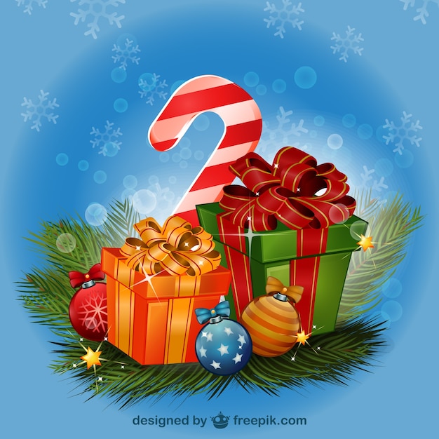 Free vector christmas presents cartoon