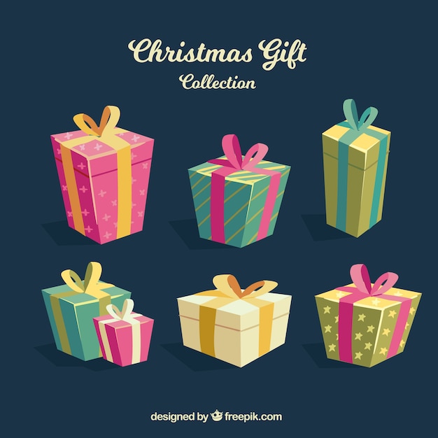 Christmas presents in flat design