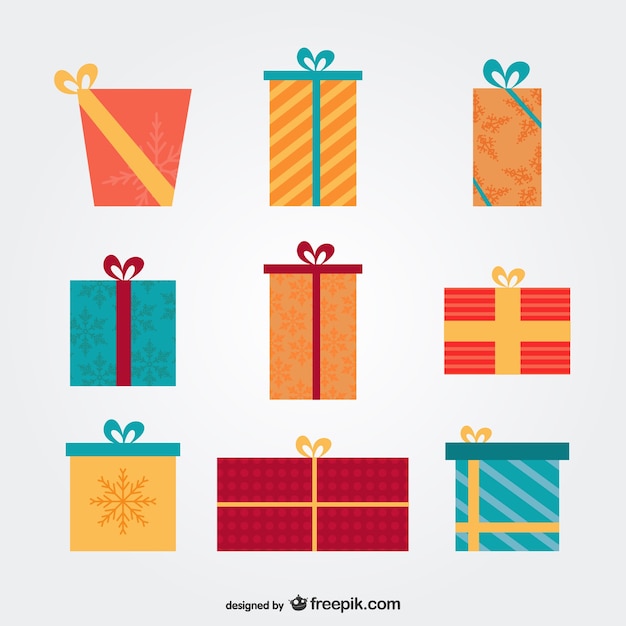 Free vector christmas presents pack