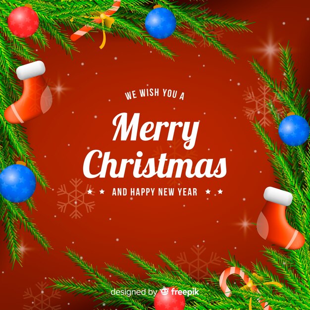 Christmas realistic decoration background