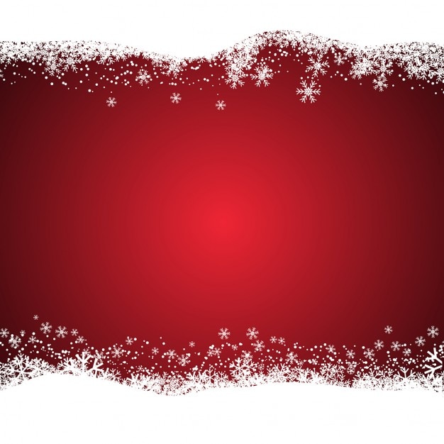 Christmas red background with snowy