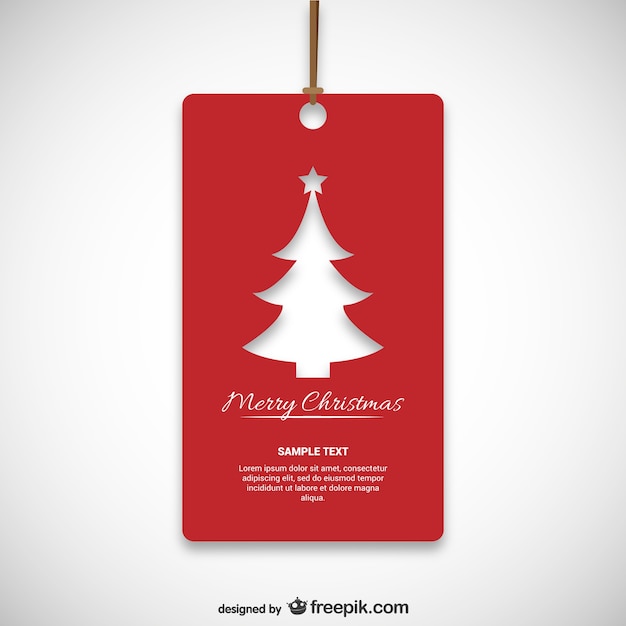 Free vector christmas red tag