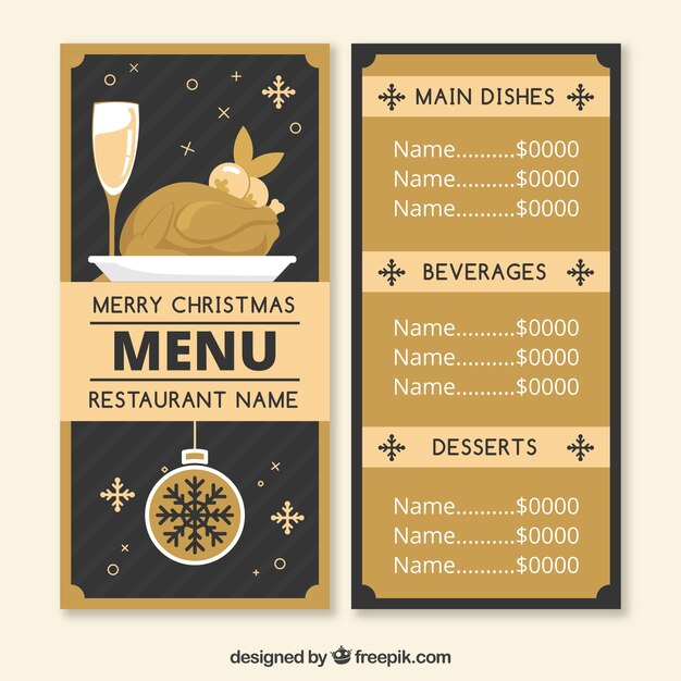 Christmas retro menu