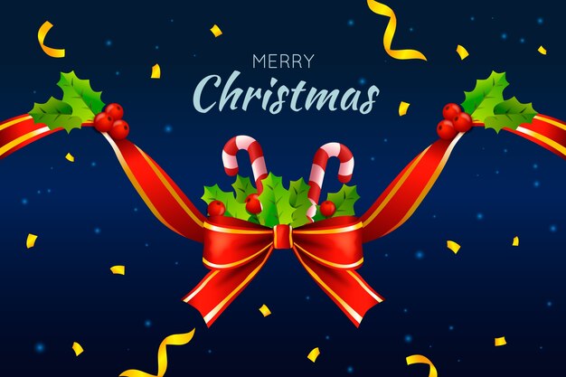 Free vector christmas ribbon background concept