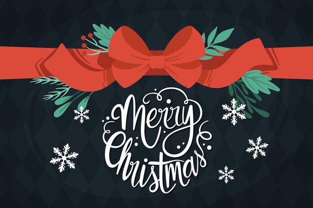 Free vector christmas ribbon background concept