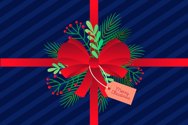 Free vector christmas ribbon background concept