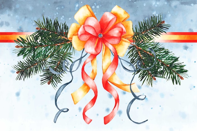 Free vector christmas ribbon background concept