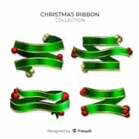 Free vector christmas ribbon collection