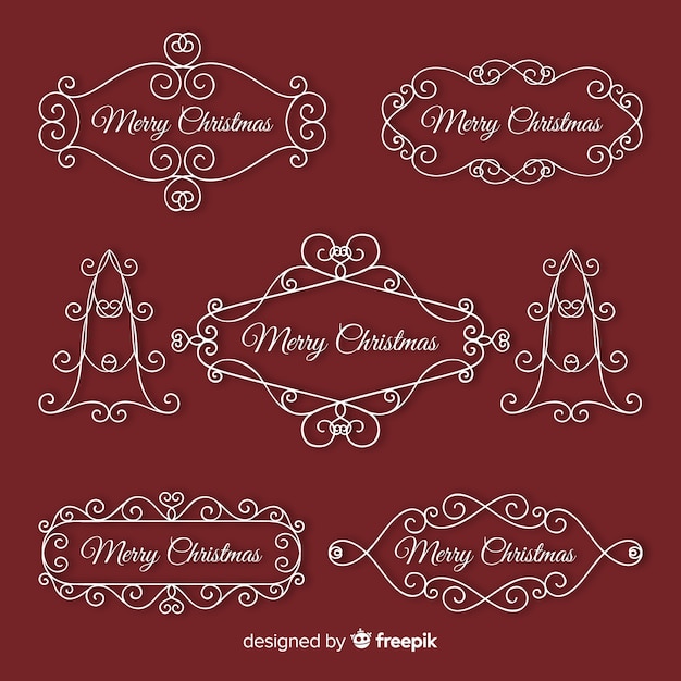 Free vector christmas ribbon collection