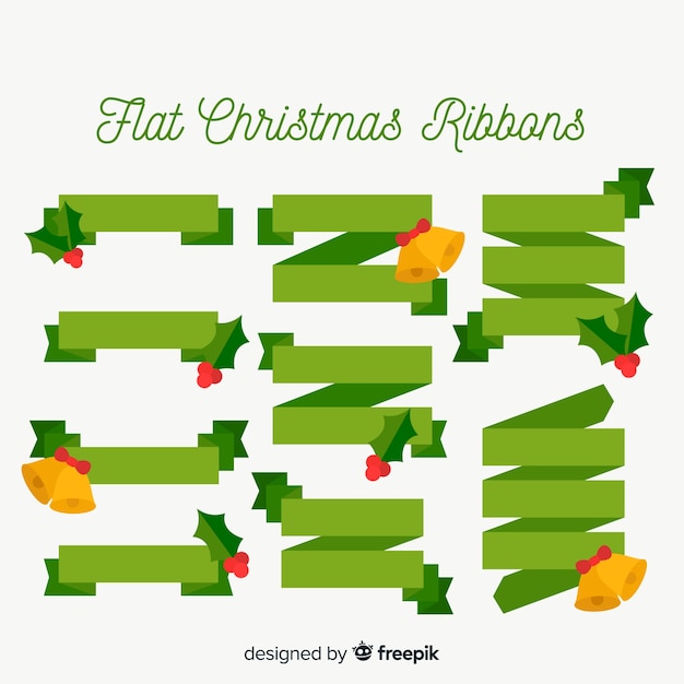 Free vector christmas ribbons collection