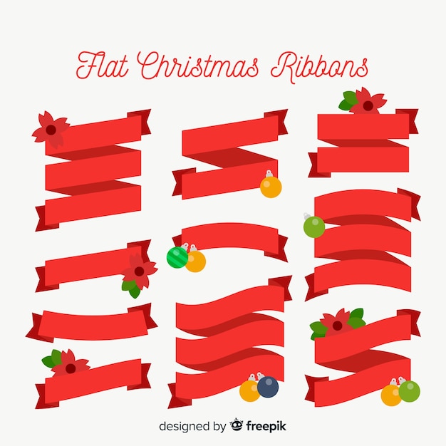 Free vector christmas ribbons collection