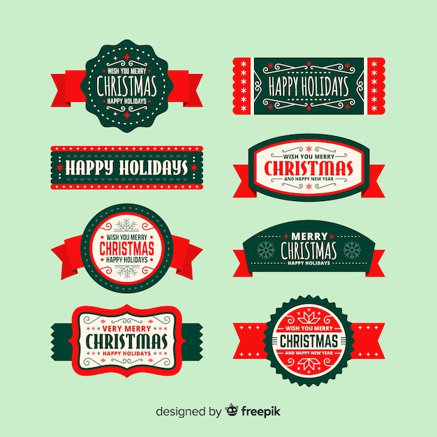 Free vector christmas ribbons collection