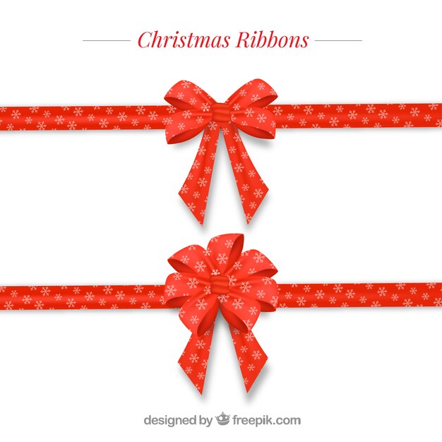 Christmas ribbons in realistic style