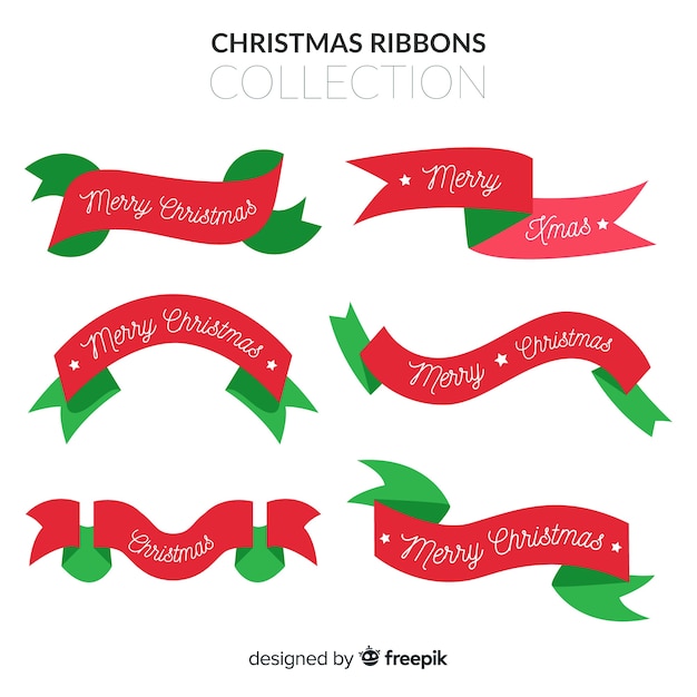 Free vector christmas ribbons set