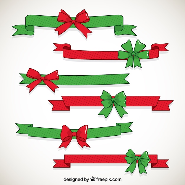 Christmas ribbons with bows