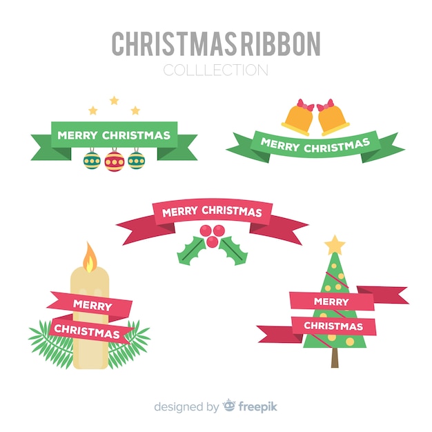 Free vector christmas ribbons