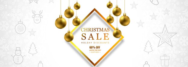 Christmas sale background holiday banner vector
