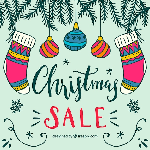 Christmas sale background in retro style