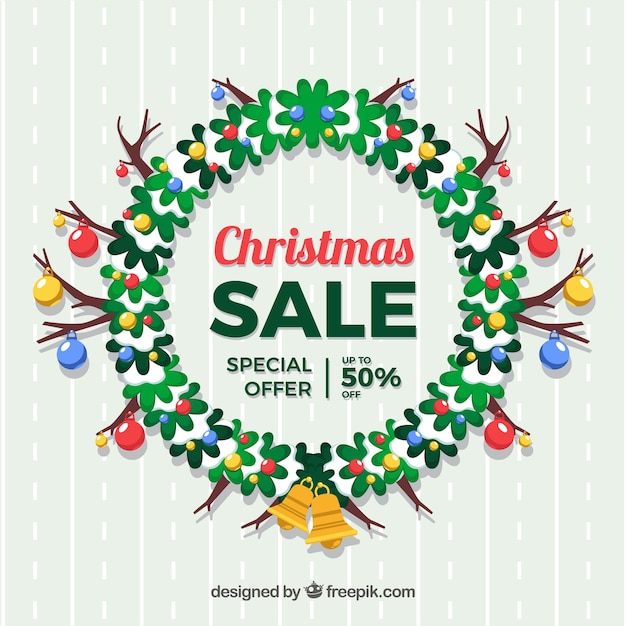 Christmas sale background in retro style