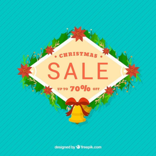 Free vector christmas sale background in retro style