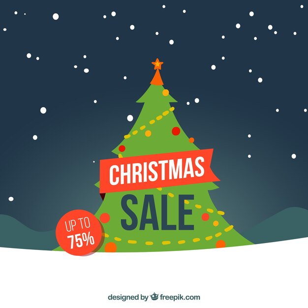 Christmas sale background with pine