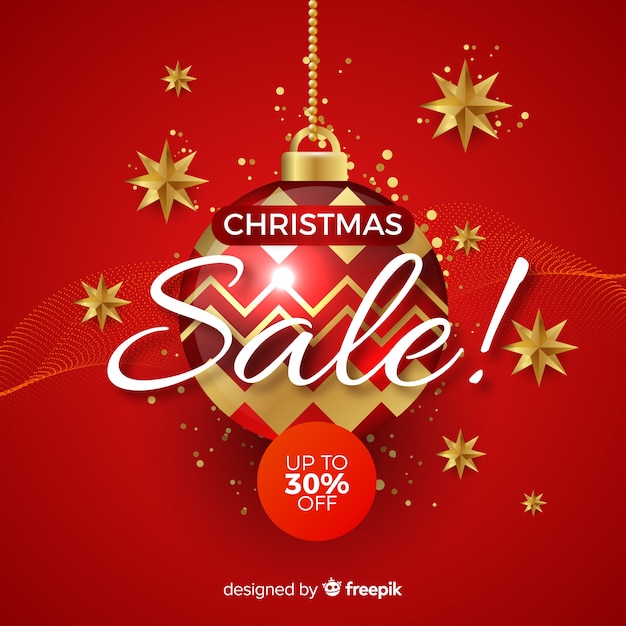 Christmas sale banner realistic design