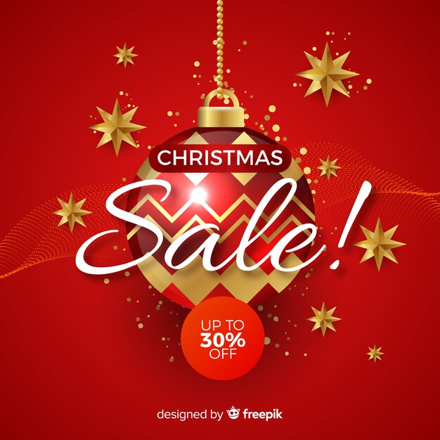 Christmas sale banner realistic design