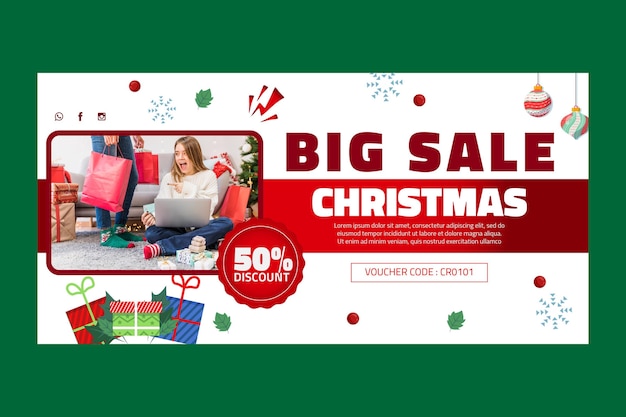 Christmas sale banner template