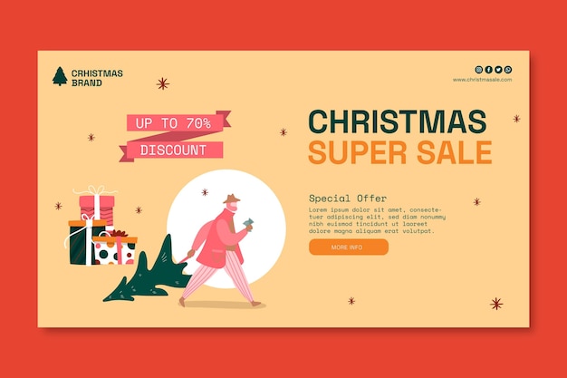 Christmas sale banner template