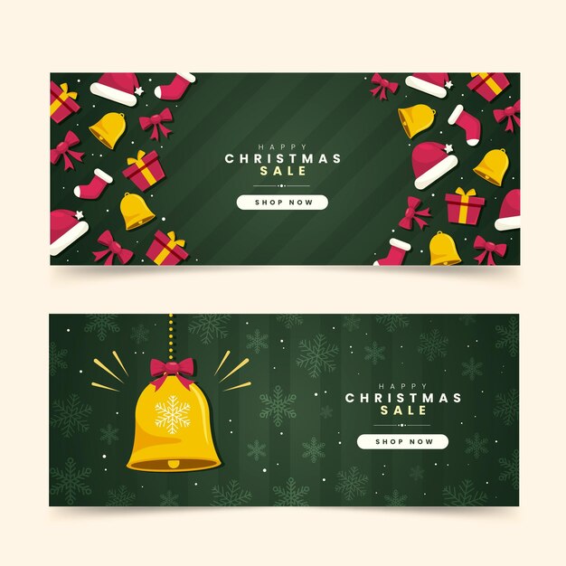 Christmas sale banners in flat design