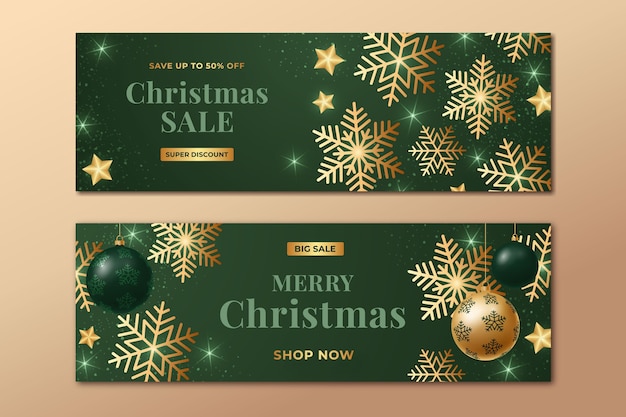 Free Vector | Christmas sale banners template