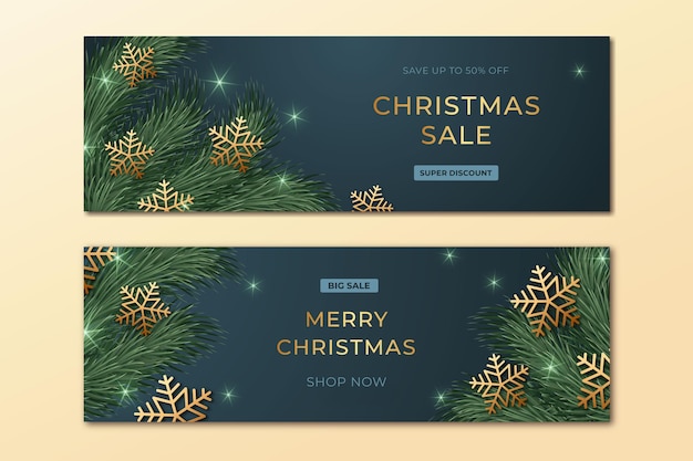 Free vector christmas sale banners template