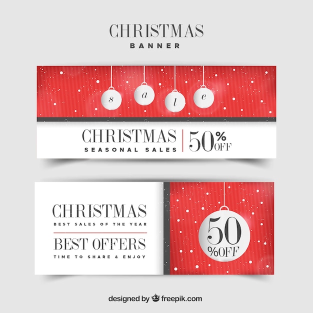 Free vector christmas sale banners