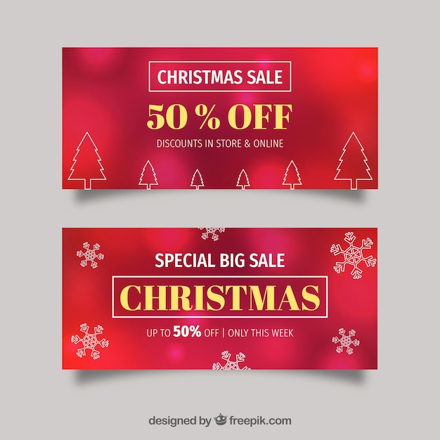 Free vector christmas sale banners