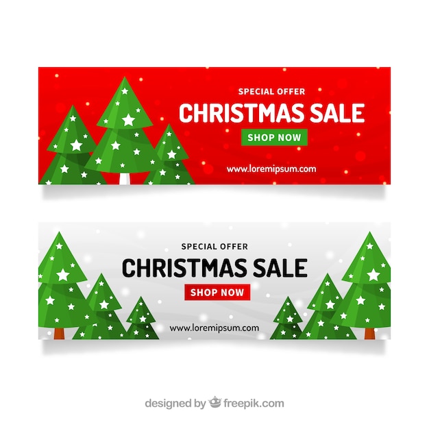 Free vector christmas sale banners