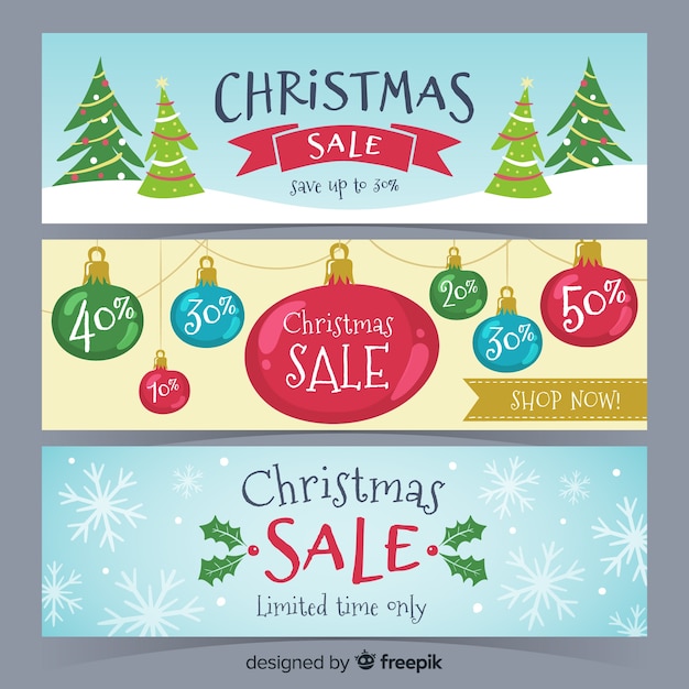 Free vector christmas sale colorful banner