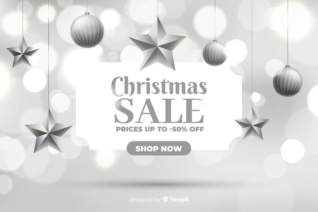 Christmas sale concept with blurred background