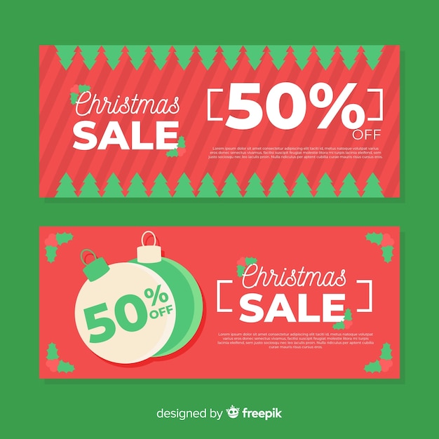 Christmas sale flat banner