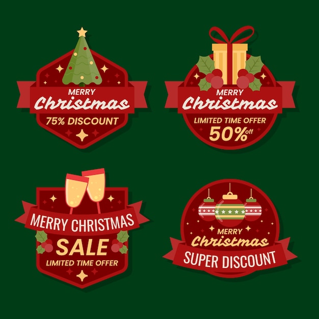 Christmas sale in flat design