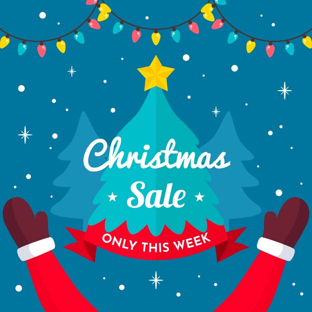 Christmas sale in flat design