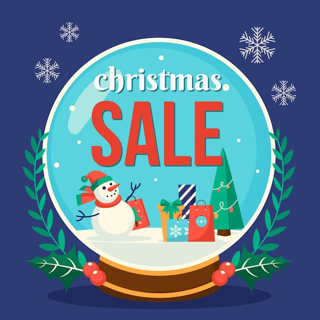 Free vector christmas sale in flat design