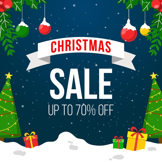 Christmas sale in flat design