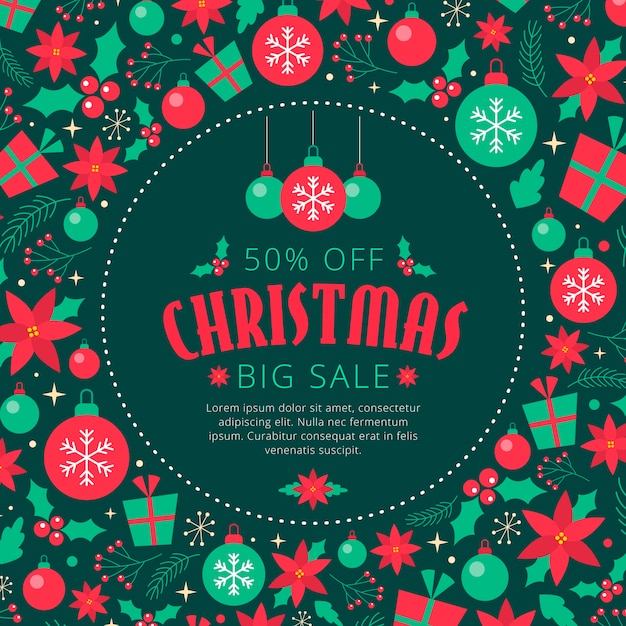Christmas sale in flat design