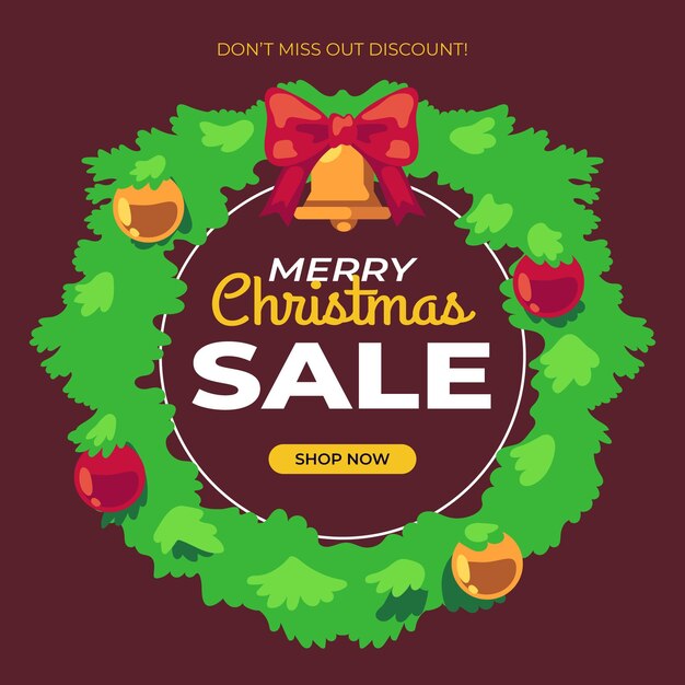 Christmas sale in flat design