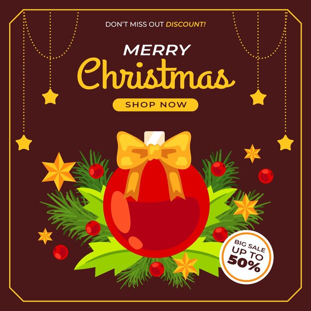 Christmas sale in flat design