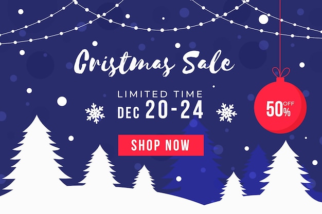 Christmas sale in flat design